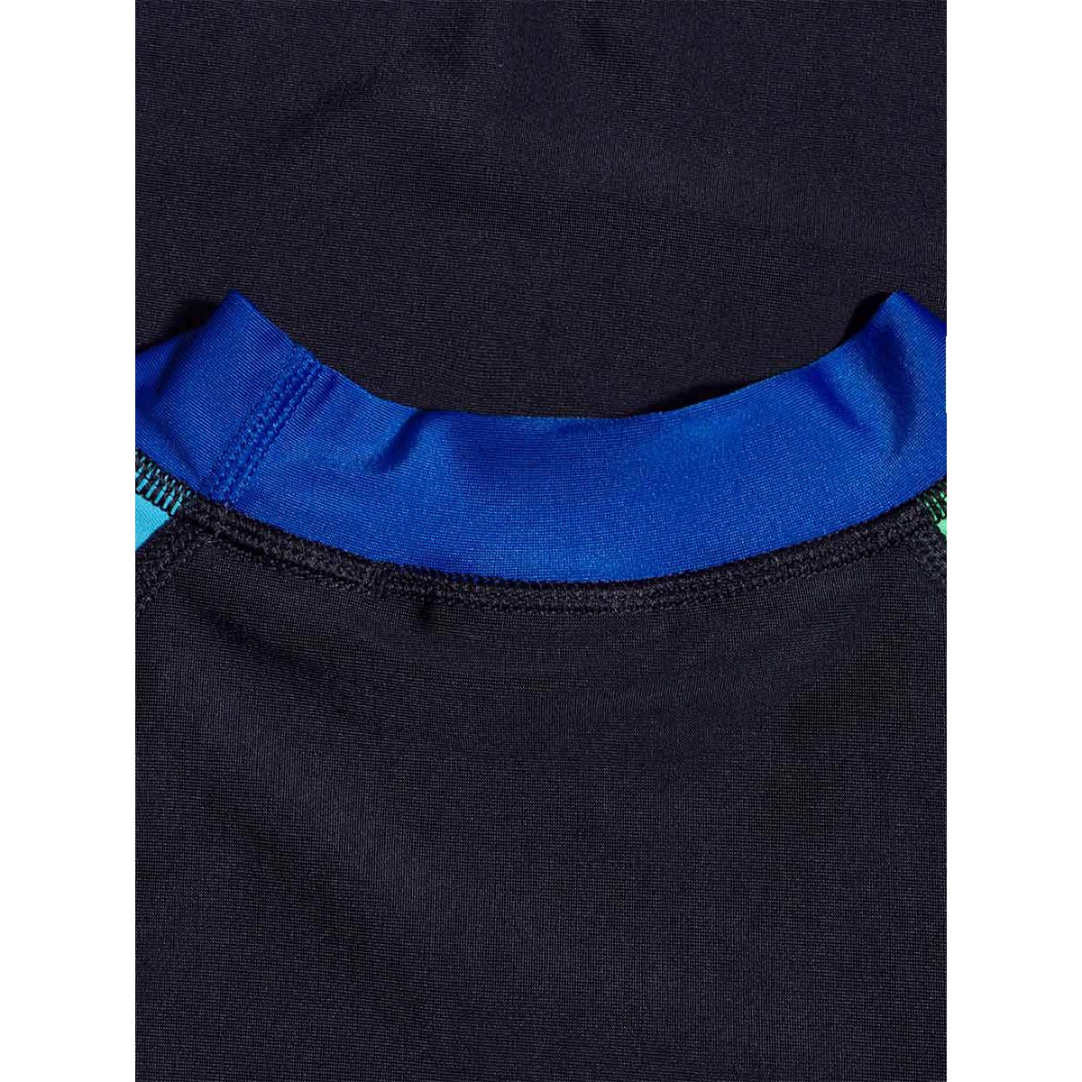 SPEEDO Colourblock Rash Top & Jammer Set Boys Swimsuit - Black - 11-12 YEARS