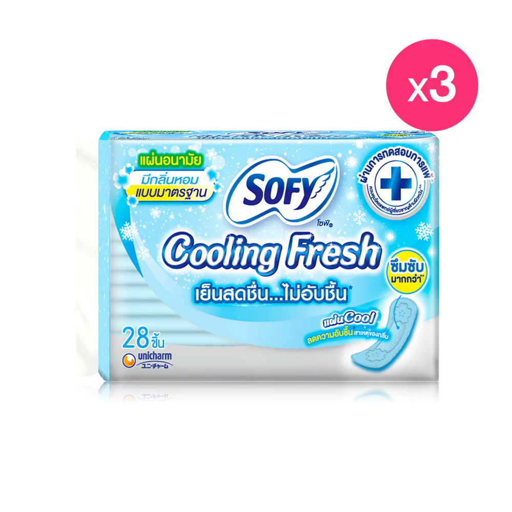 Sofy гигиенические прокладки Cooling Fresh Scented [28pcs x 3 Packs] — 28Pcs x 3packs