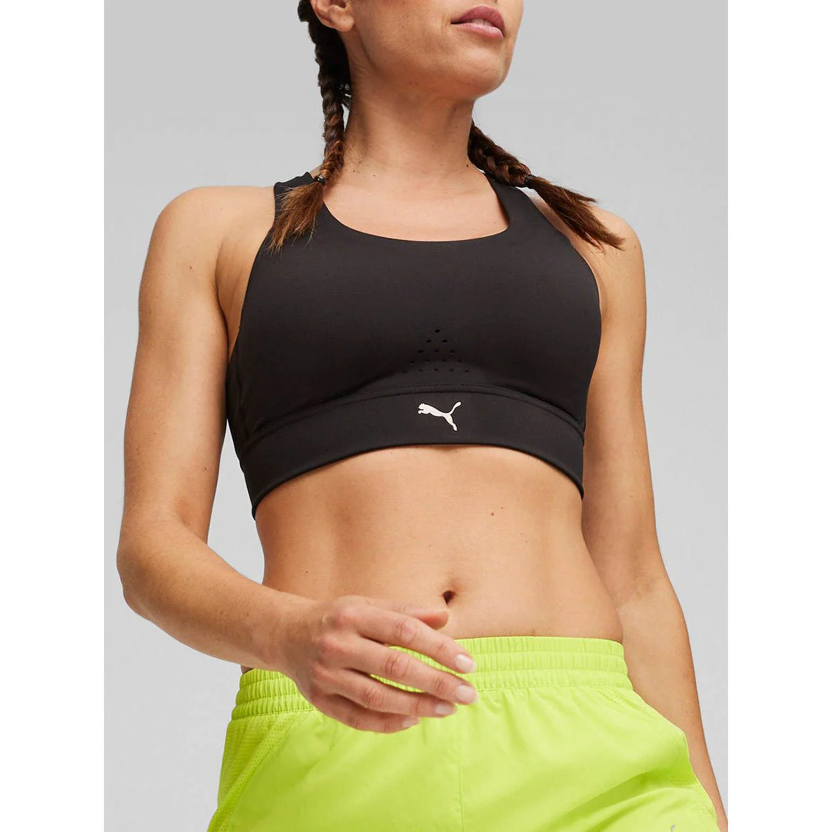 PUMA PWRbreathe Women's Running Sports Bra - Black - L (UK SIZE)