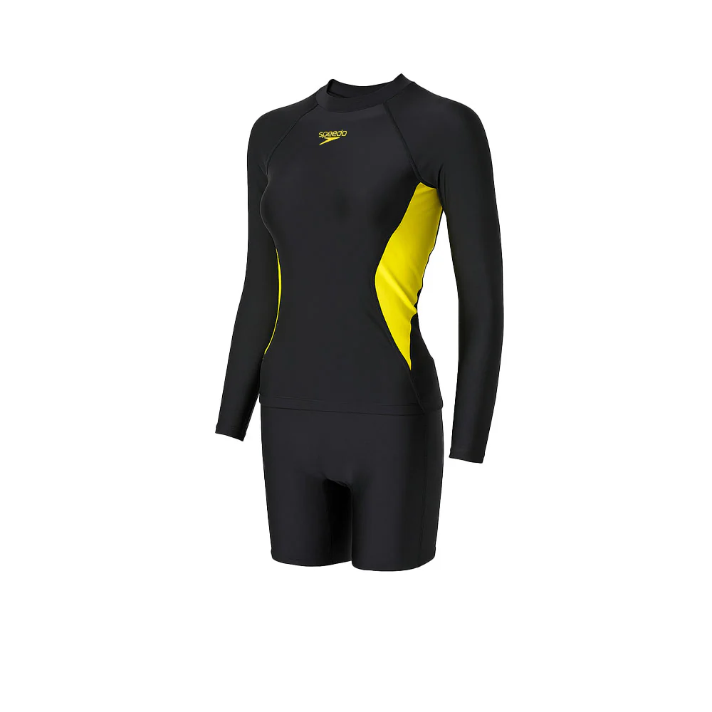 SPEEDO Long Sleeve Rash Top & Jammer Set Women's Swimsuit - Black - 32 INCHES