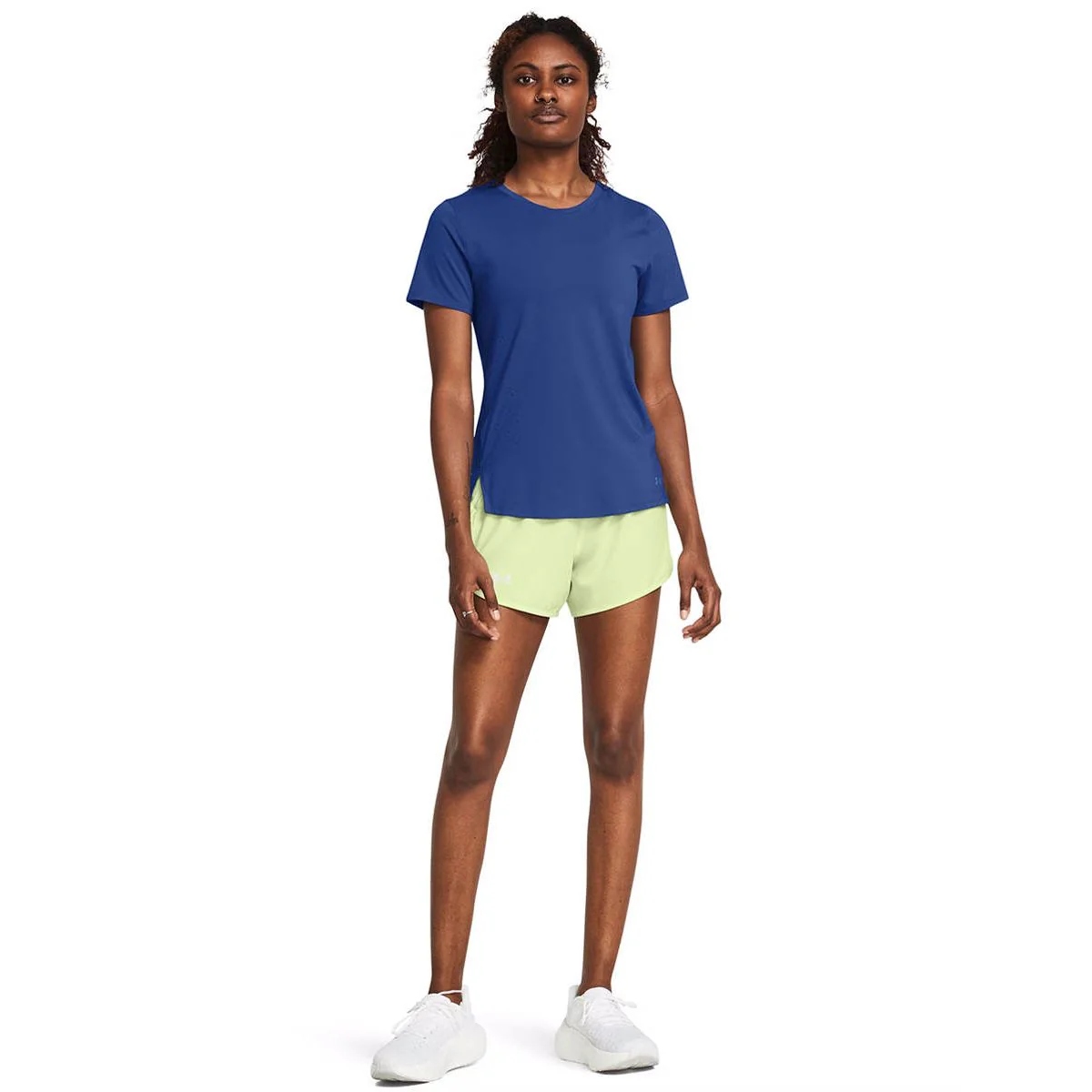 Женские беговые шорты Under Armour Fly-By 3 — цвет зеленый, размер L (американский размер)