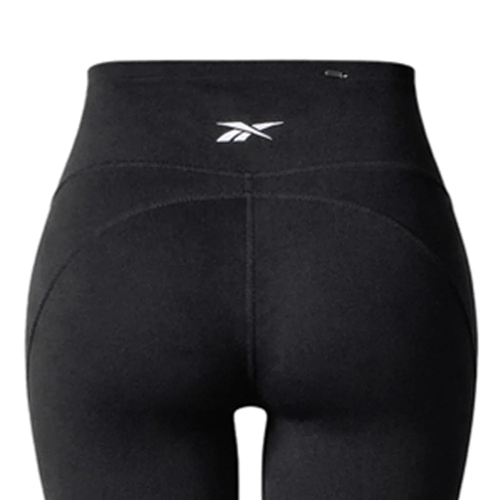 REEBOK High Rise Full Length Printed Women's Running Leggings - Black - L (US SIZE)