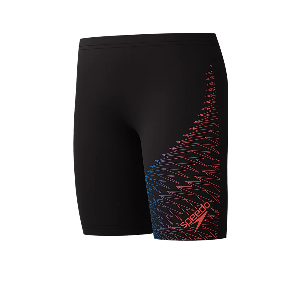 SPEEDO Medley Logo Jammer Boys Swim Shorts - Black - 11-12 YEARS