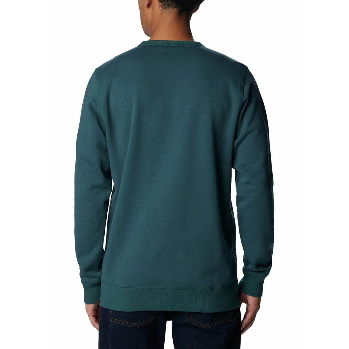 COLUMBIA Logo Fleece Crew Men's Sweatshirt - Green - L (US SIZE)