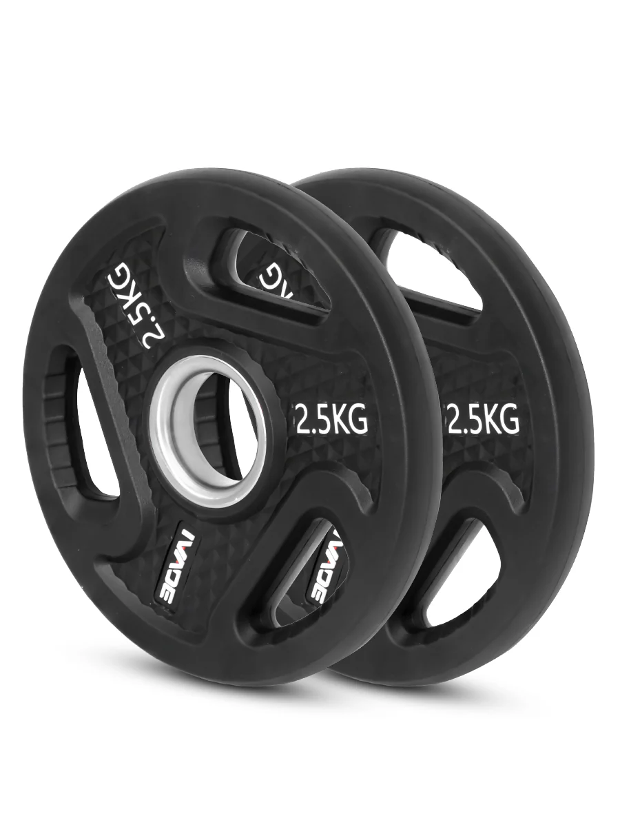 แผ่นน้ำหนัก 1.25-20 กิโล x 2 แผ่น หุ้มยาง (รูขนาด 2 นิ้ว) รุ่น TX1018 - Black - 1.25 KG