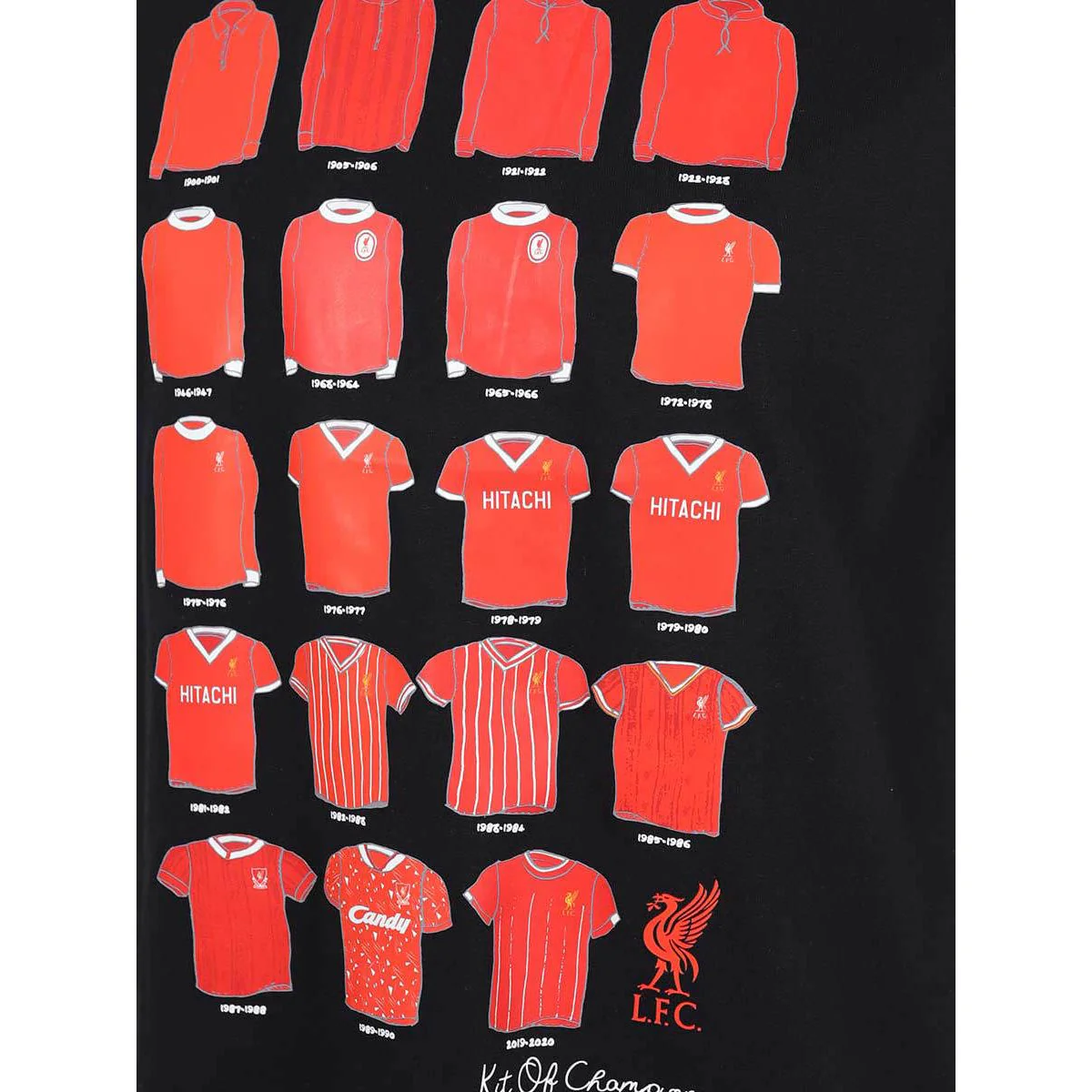 LFC Retro Champion Men's Football T-Shirt - Black - 2XL (UK SIZE)