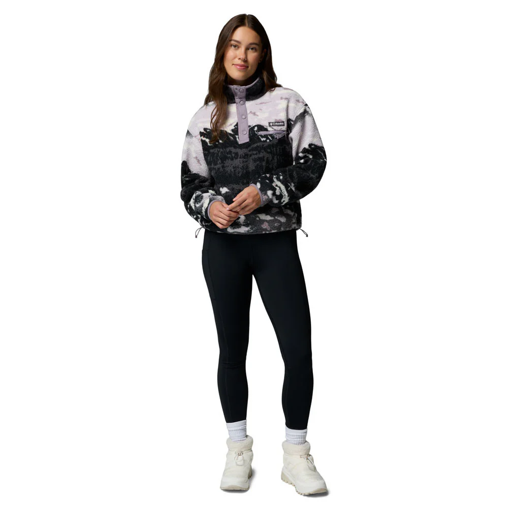 COLUMBIA Helvetia™ II Printed Cropped Half Snap Women's Sweatshirt - Black - 2XL (US SIZE)