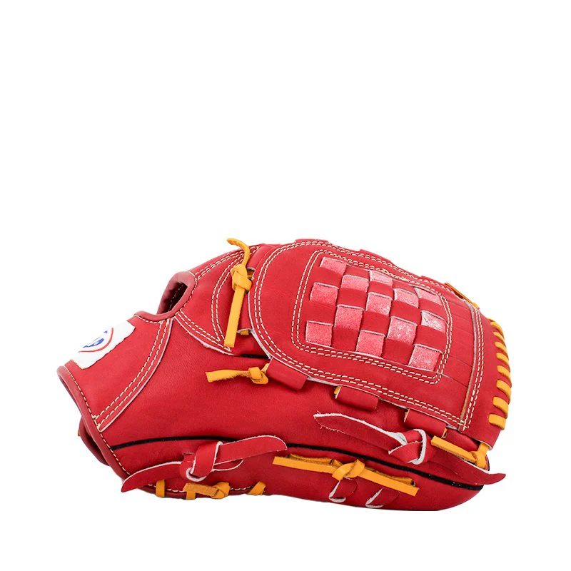FBT Softball Gloves ถุงมือซอฟบอล Basket 12 นิ้ว หนังแท้ Red 74427 - Red - One size