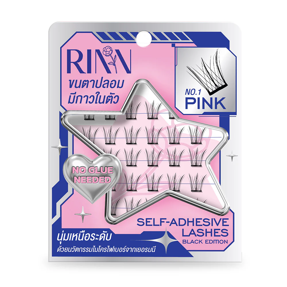 RINN Self-Adhesive Lashes - Black Edition 36pcs - #No.1 Pink
