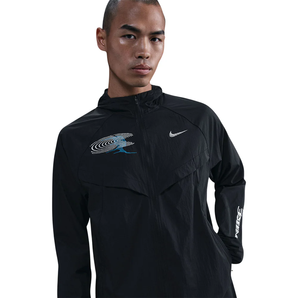 NIKE Stride UV Repel Men's Running Jacket - Black - L (US SIZE)