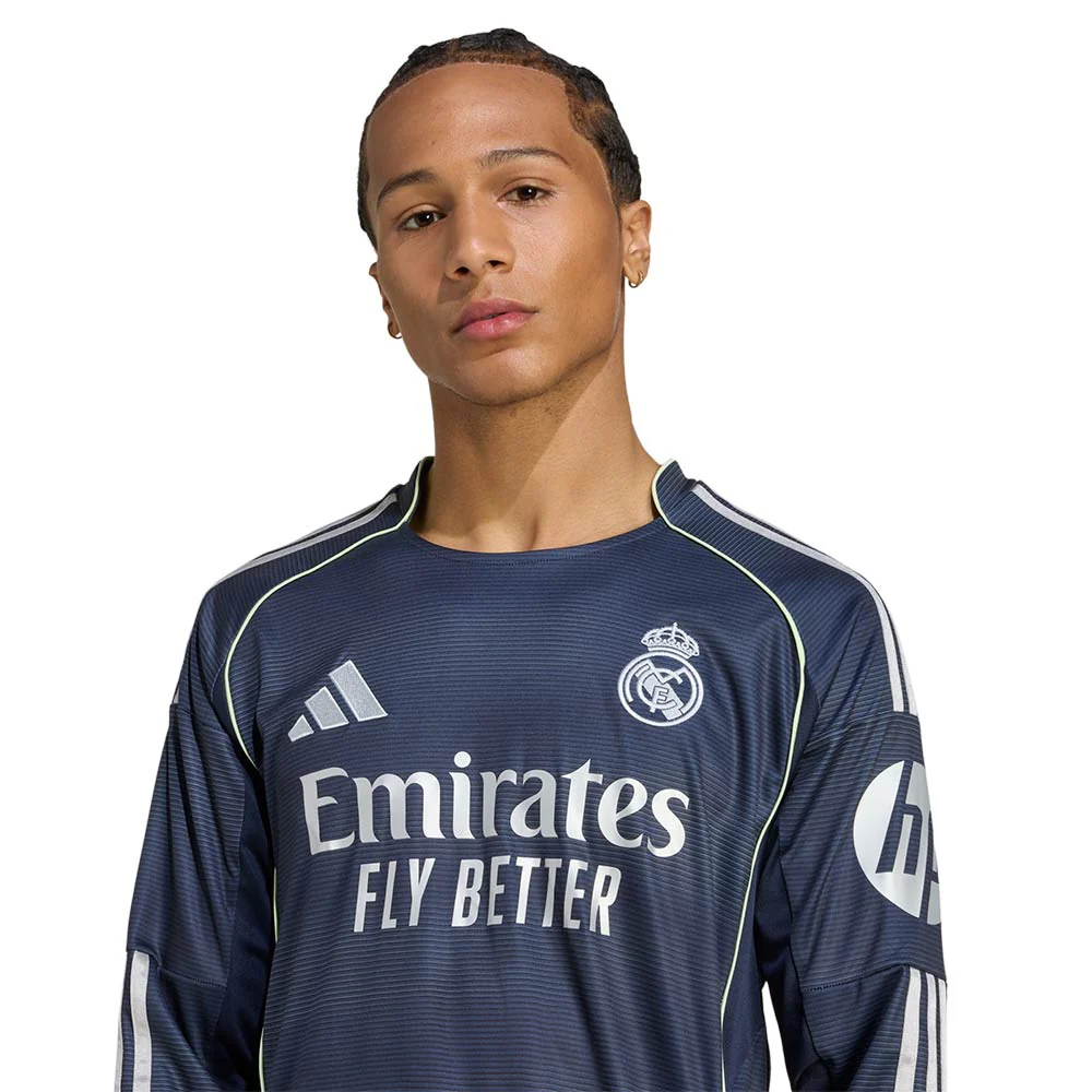 ADIDAS Men's Real Madrid Away 2025/26 Long Sleeve Jersey - Blue - L (UK SIZE)