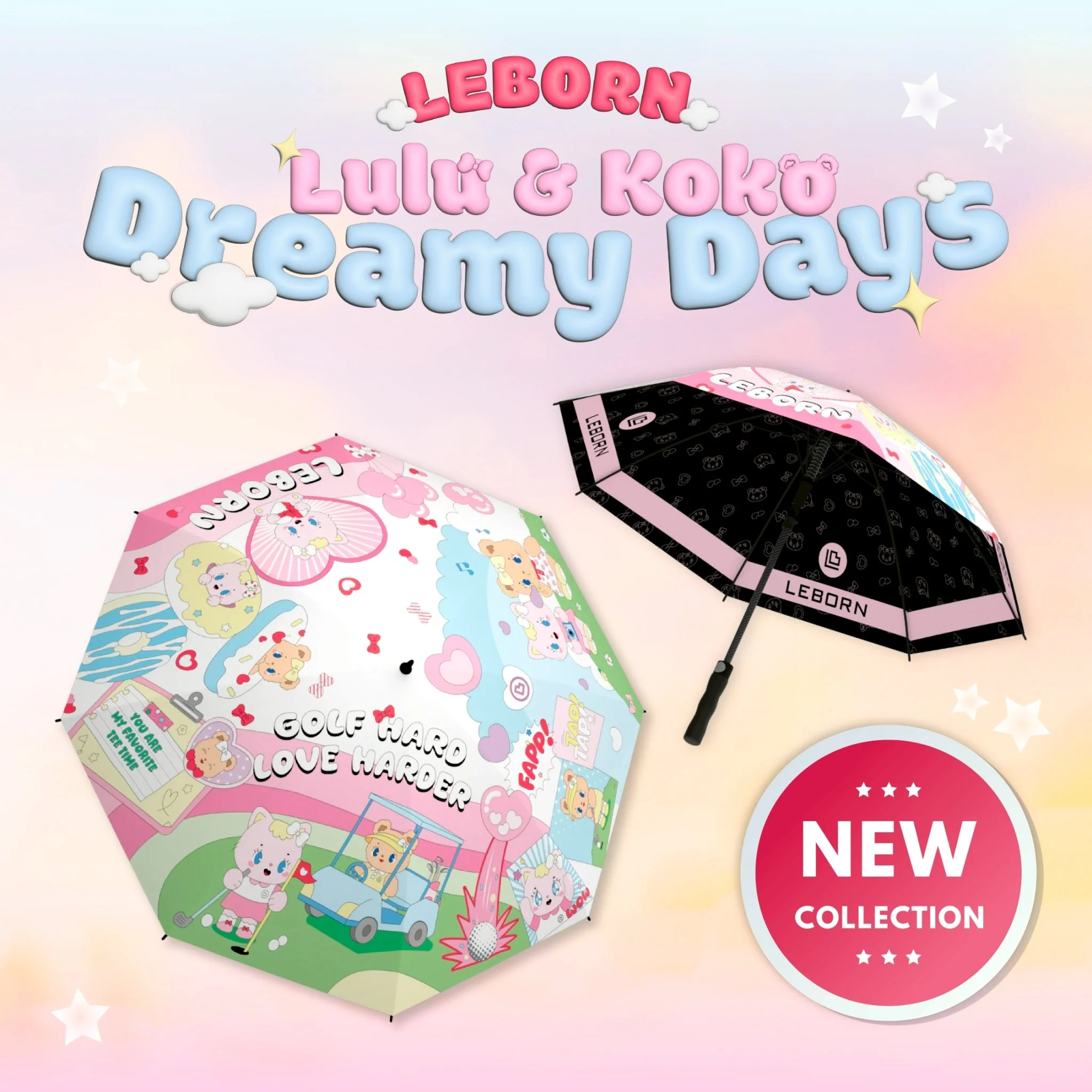 LEBORN ร่มกอล์ฟ MINI [30 นิ้ว] รุ่น Lulu&Koko - Multi color - 30 INCES - Dreamy Days