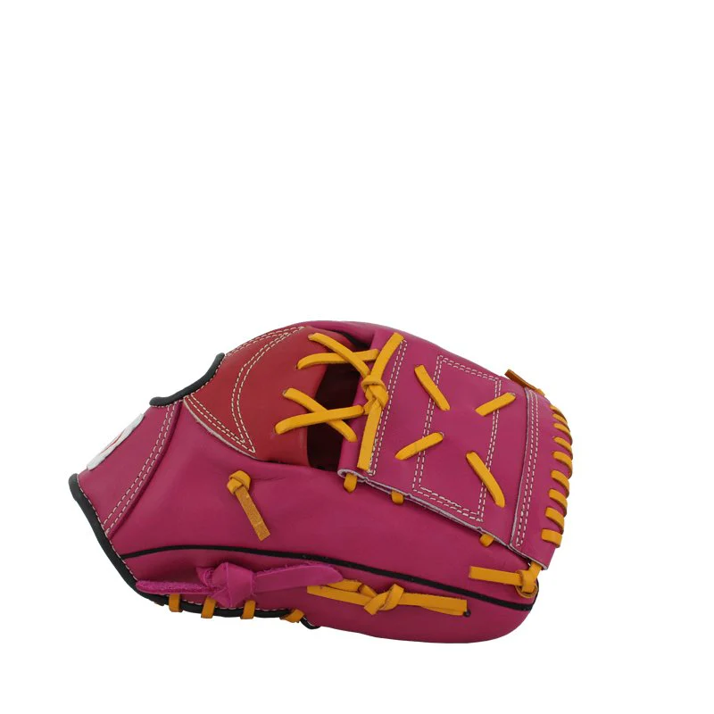 FBT Softball Gloves ถุงมือซอฟบอล Cross 11.25 นิ้ว Red หนังแท้ 74428 - Red - One size