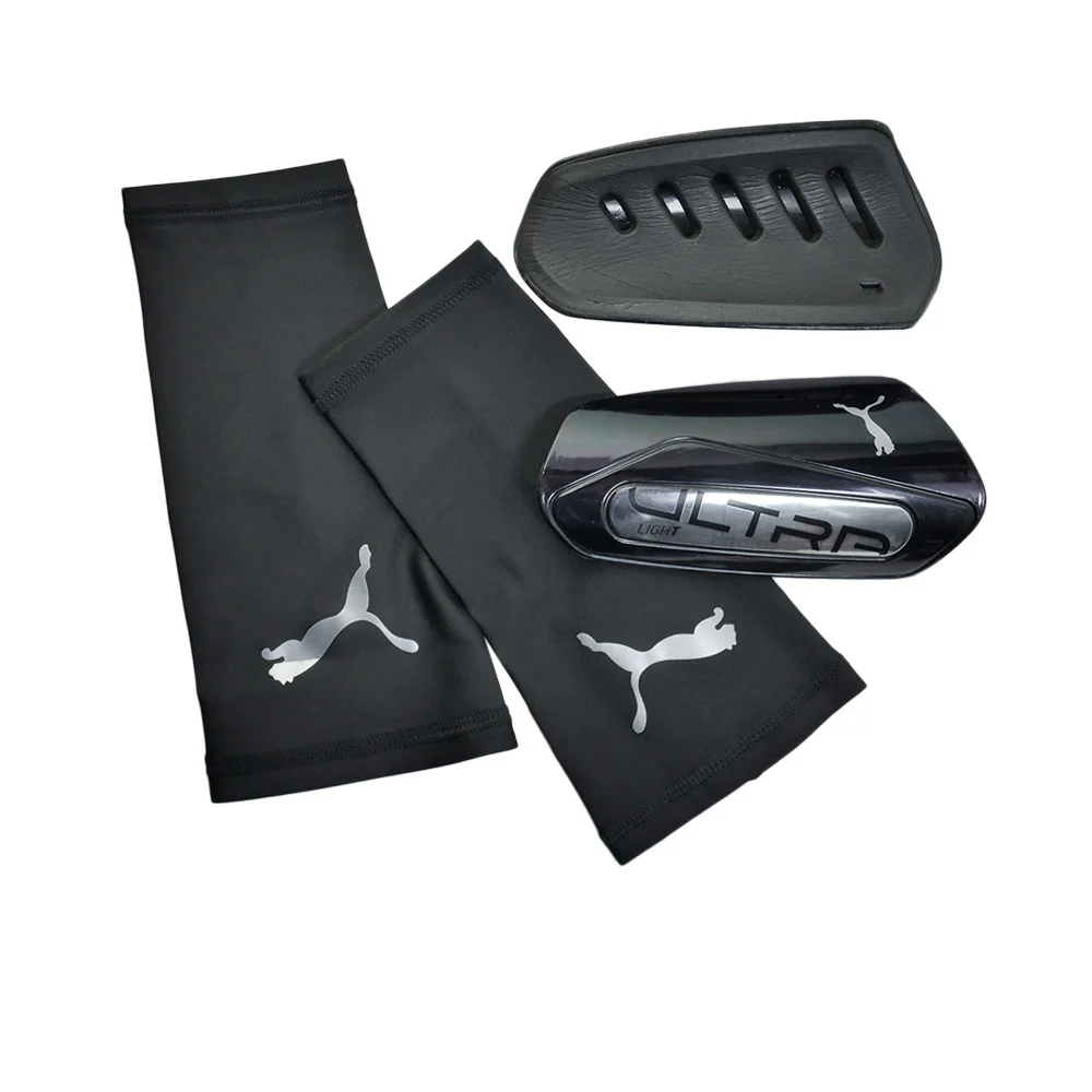 PUMA Ultra Light Sleeve Men's Football Shin Guards - Black - L (UK SIZE)