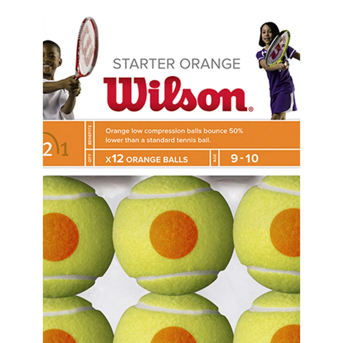 WILSON Starter Orange Tennis Ball (12 Balls) - Orange - ONE SIZE