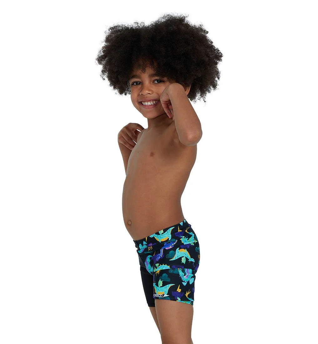 SPEEDO Digital Allover Jammer Boys Swim Shorts - Black - 2 YEARS