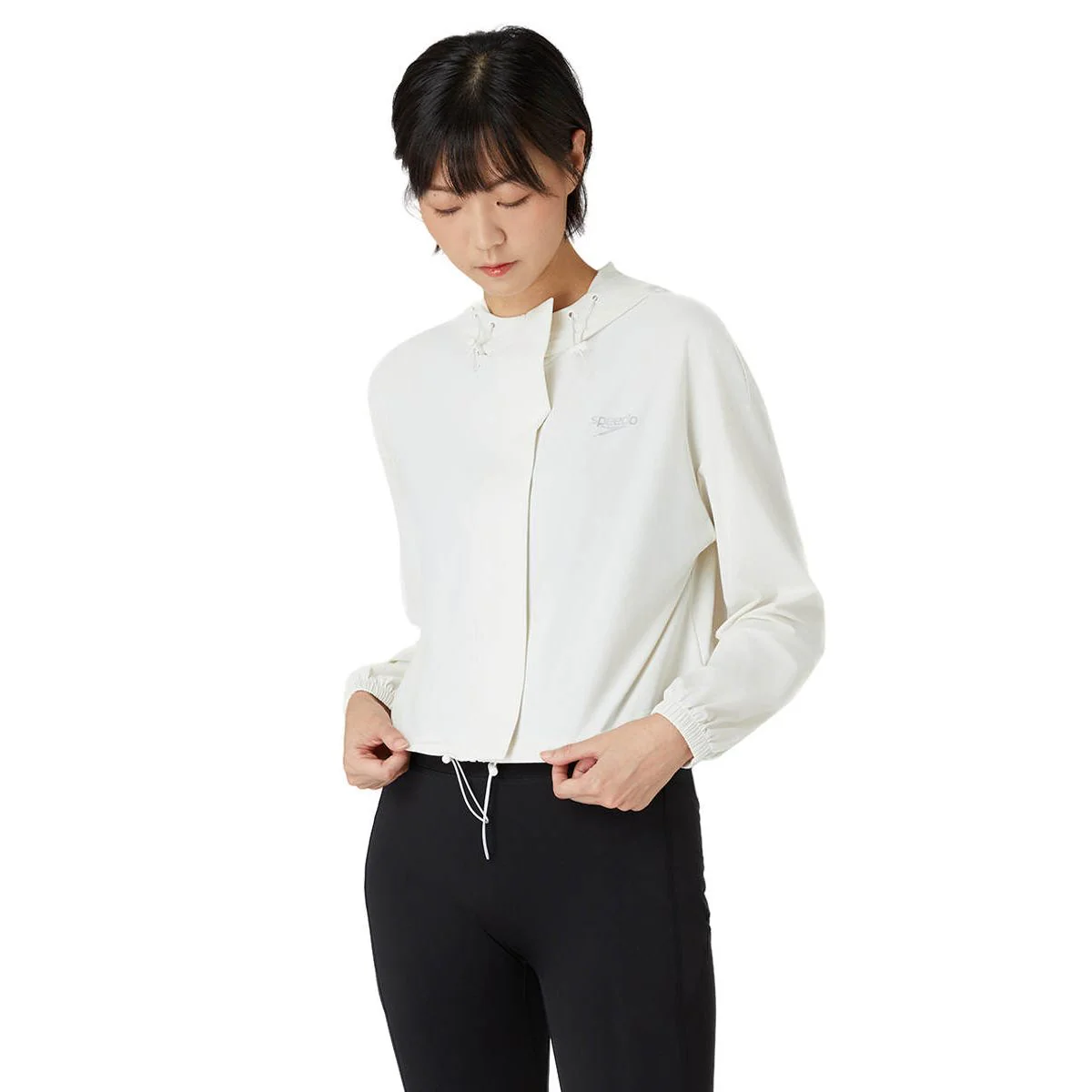 Женская куртка Speedo Crop Zip Long Sleeve — цвет белый, размер 2XL (UK SIZE)