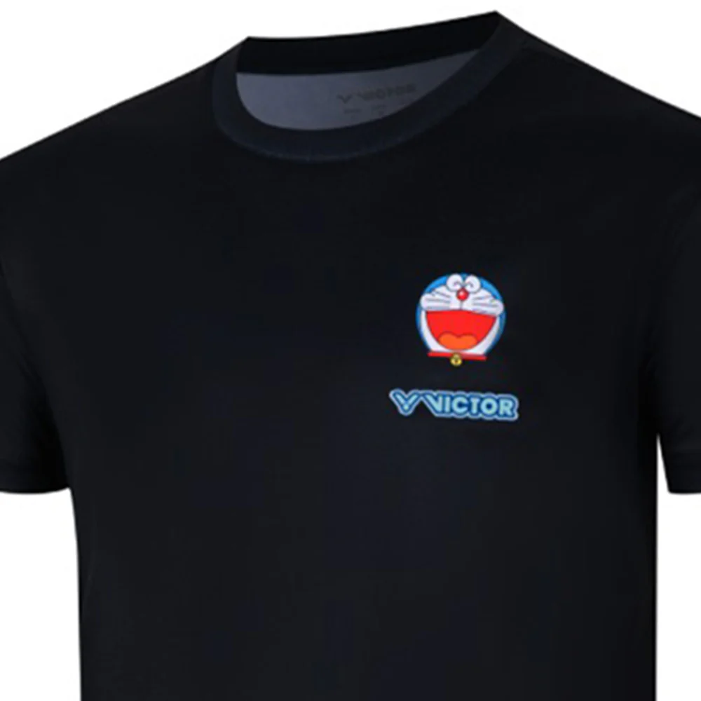 VICTOR X Doraemon Unisex Badminton T-Shirt - Black - 2XL