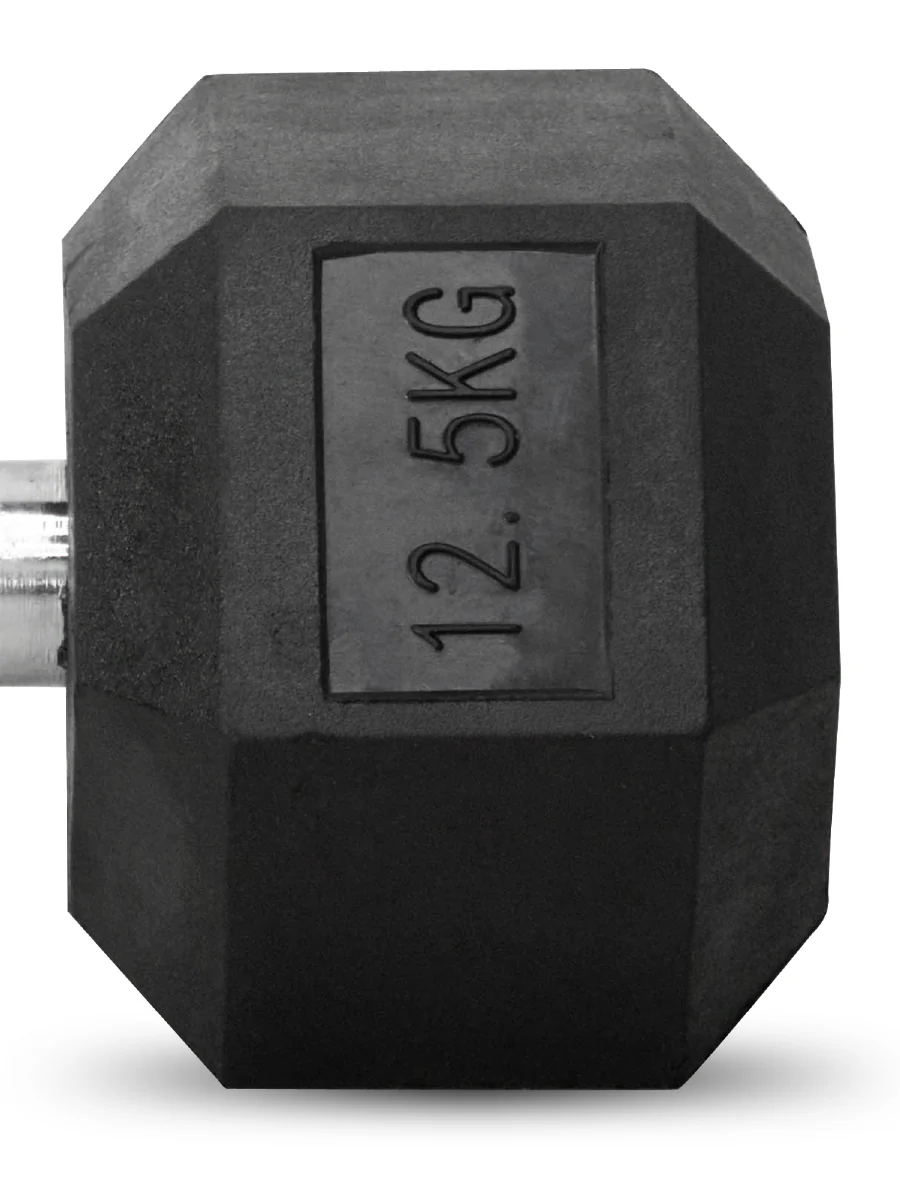 ดัมเบลหกเหลี่ยม HEX หุ้มยาง ขนาด 2.5-40KG - Black - 10 KG x 2 ชิ้น