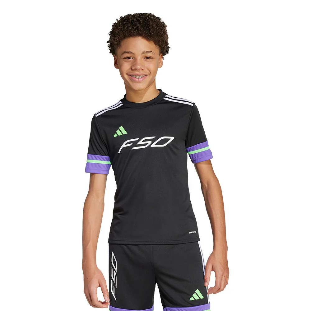 ADIDAS F50 Kids Football Jersey - Black - 128 CM