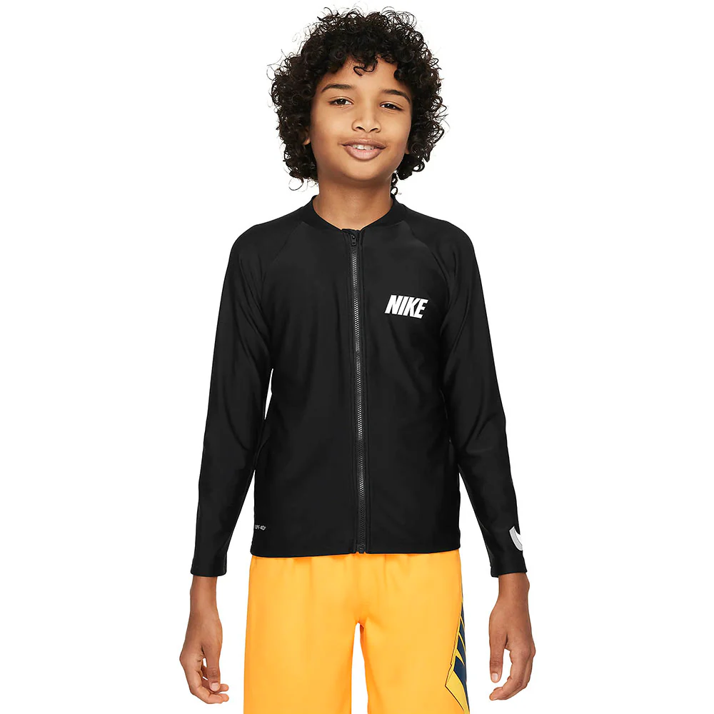 NIKE 3-D Swoosh Long-Sleeve Boys Rashguard - Black - L (US SIZE)
