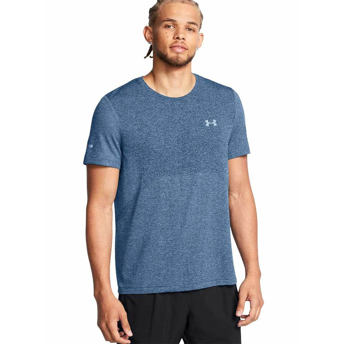 UNDER ARMOUR Seamless Stride Men's Running T-Shirt - Blue - L (US SIZE)