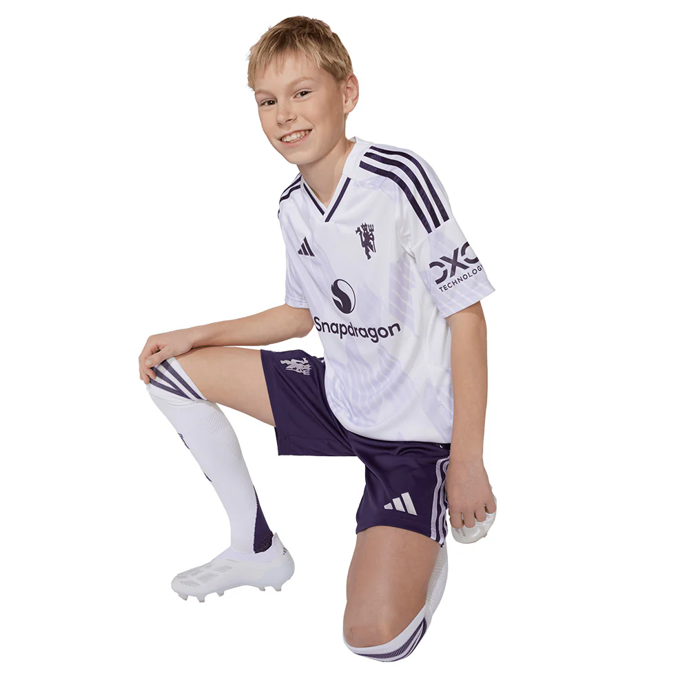 ADIDAS Kids Manchester United Away 2025/26 Football Shorts - Purple - 128 CM