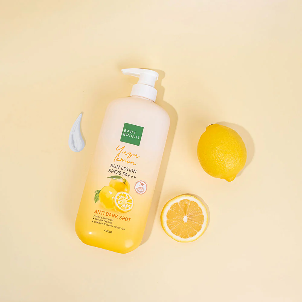 Солнцезащитное средство детские придающий сияние Yuzu Lemon Sun Lotion 30 PA+++ 450 мл