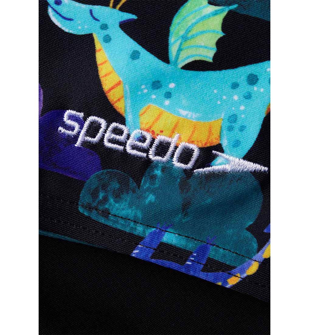 SPEEDO Digital Allover Jammer Boys Swim Shorts - Black - 2 YEARS