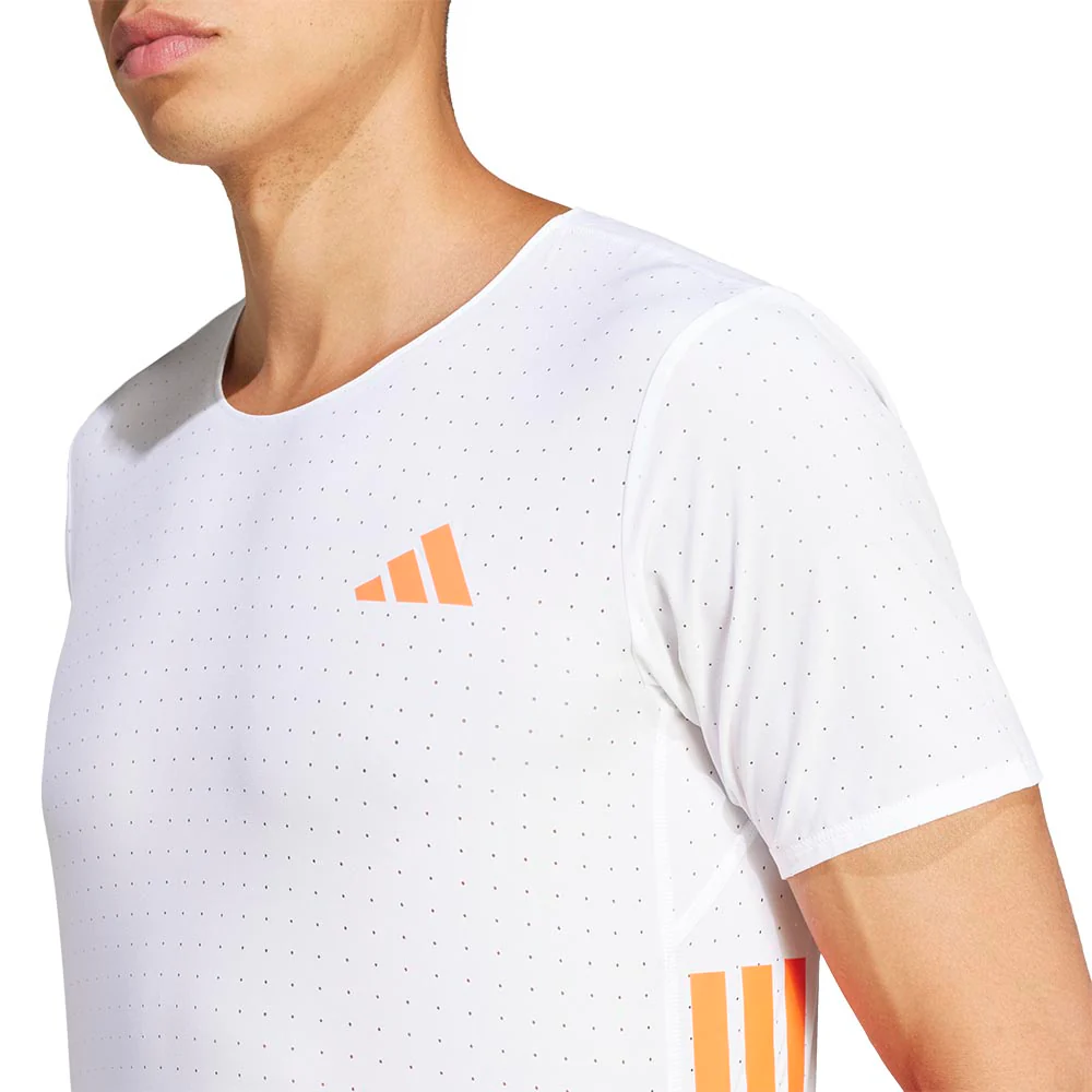 Мужская беговая футболка Adidas Adizero — цвет белый, размер 2XL (азиатский размер)