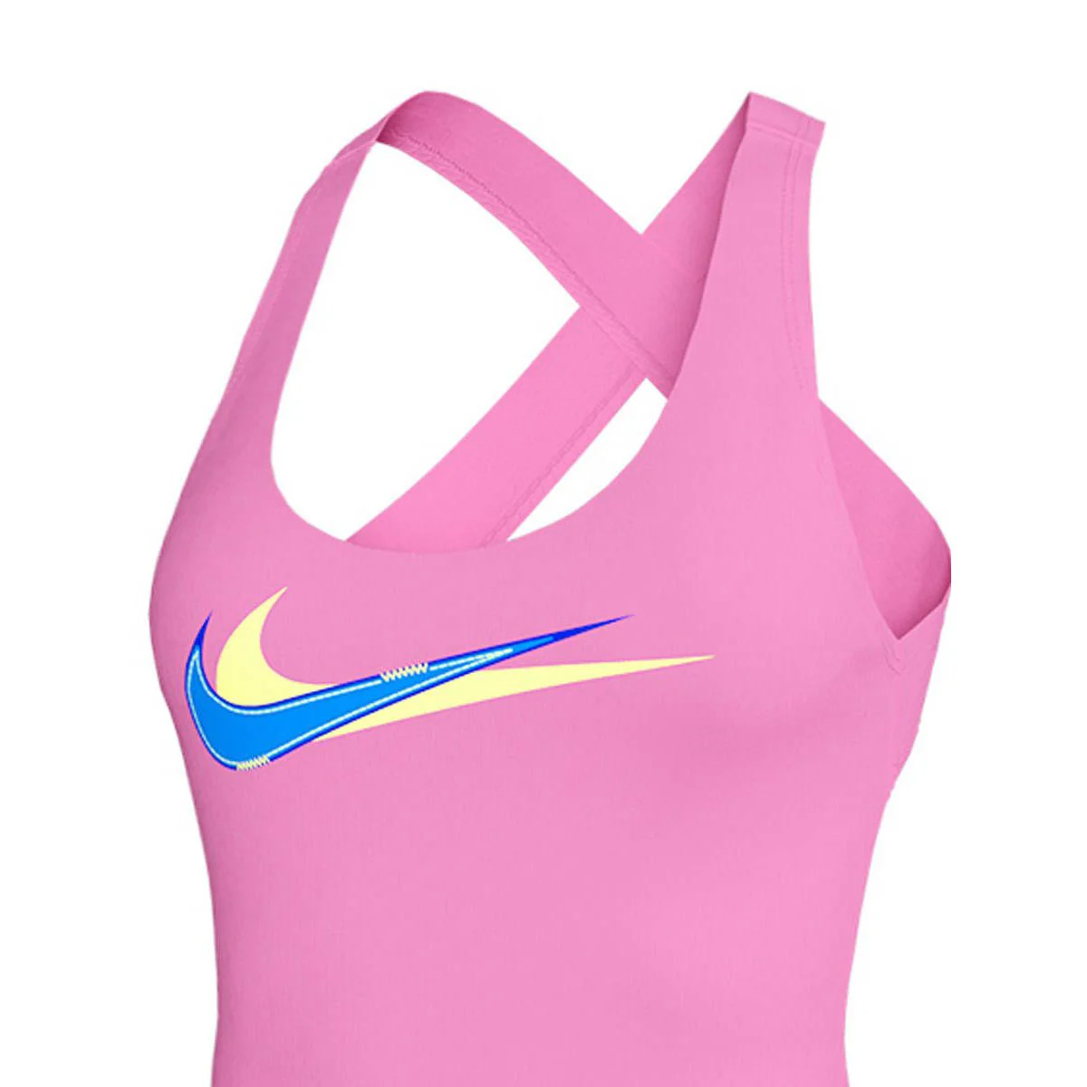 Женский купальник Nike Multi Logo Crossback One Piece — цвет розовый, размер L (американский размер)