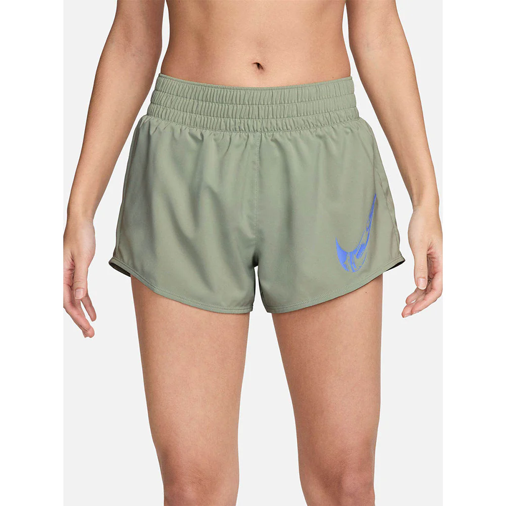 NIKE One Dri-FIT Mid-Rise Brief-Lined Graphic Women's Running Shorts - Green - L (ASIAN SIZE)