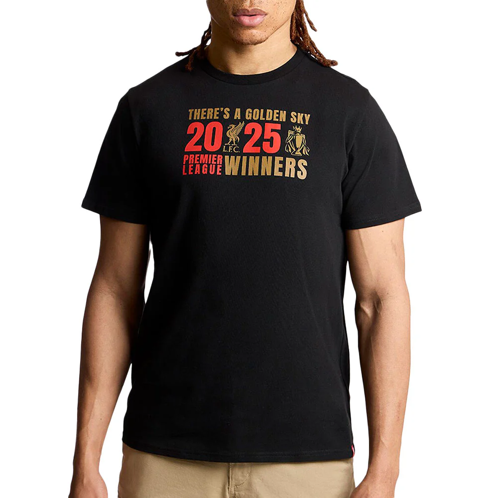 LFC EPL Champions 2024/25 Men's Football T-Shirt - Black - 2XL (UK SIZE)