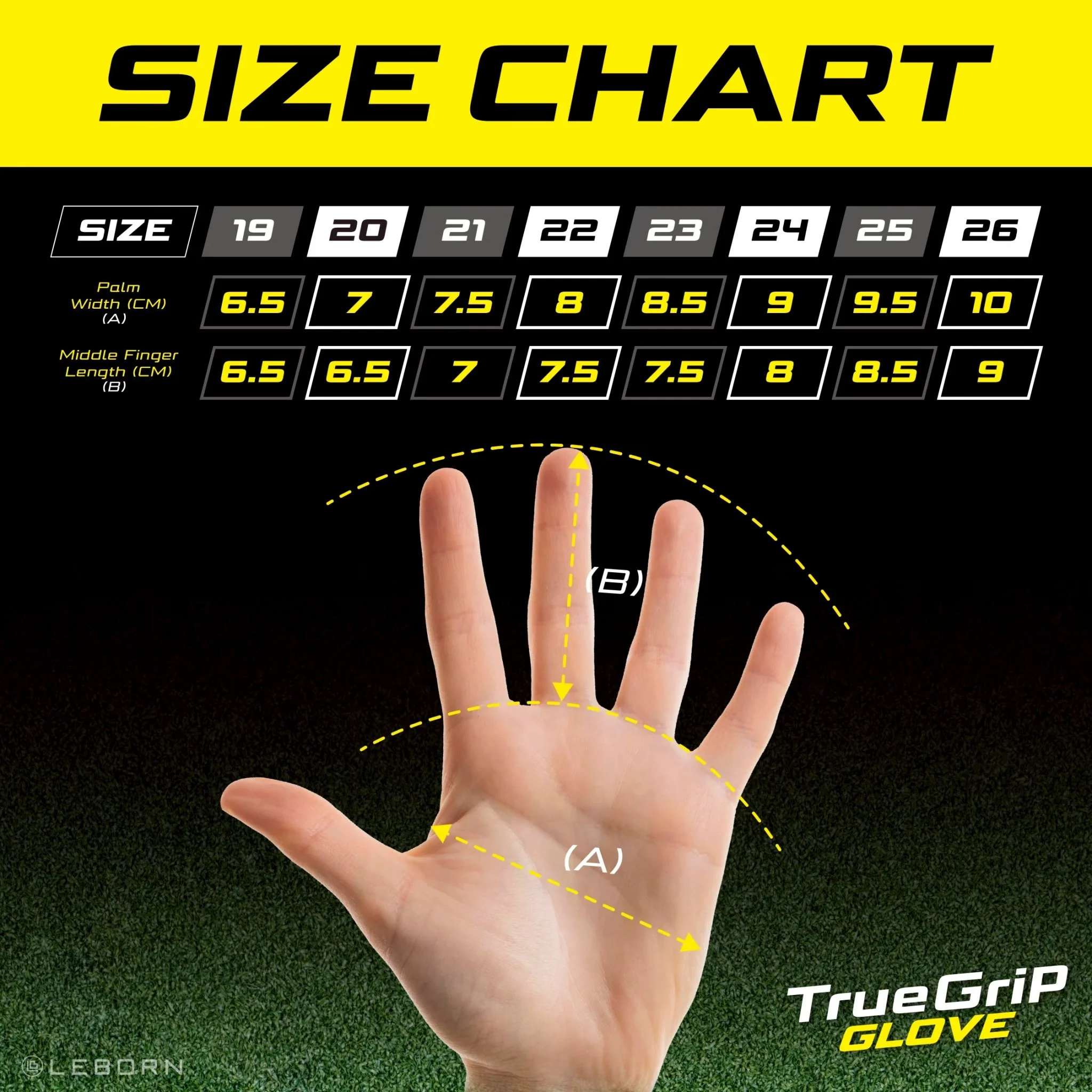 LEBORN ถุงมือกอล์ฟ รุ่น True Grip สีขาว-เขียว - White)-สีเขีย - 19