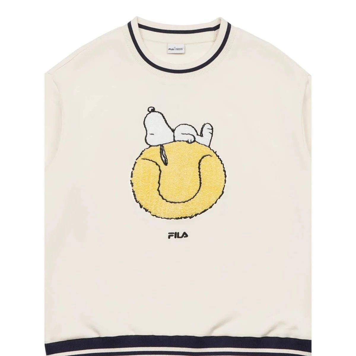 Свитшот унисекс Fila Peanuts FW2SSG4P006X — цвет белый, размер 2XL (американский размер)
