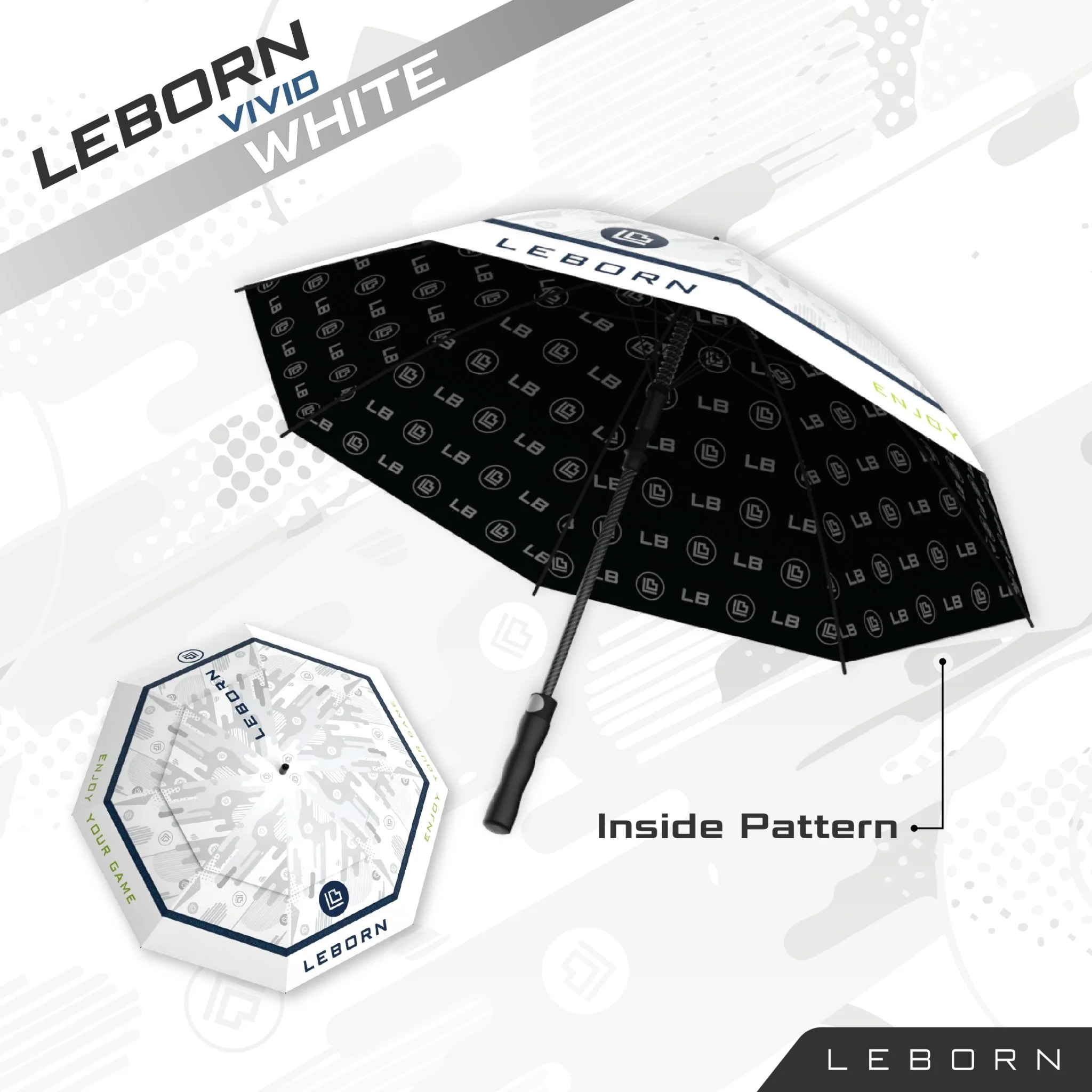 LEBORN ร่มกอล์ฟ MINI [30 นิ้ว] รุ่น VIVID - Multi color - 30 INCES - Black