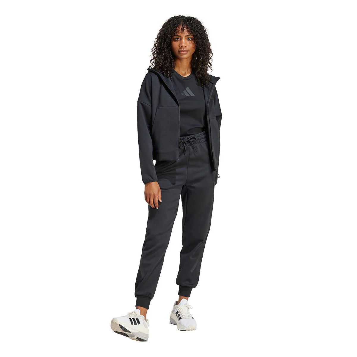 ADIDAS Z.N.E. Full-Zip Women's Hoodie - Black - L (ASIAN SIZE)