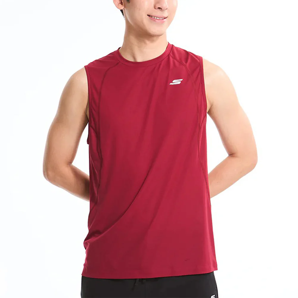 SKECHERS x City Running Club Men's Running Tank - Red - 2XL (US SIZE)