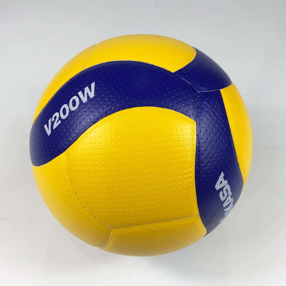 Mikasa วอลเลย์บอล V200W ลูกวอลเลย์ หนัง PU นุ่มพิเศษ รุ่นแข่งขันนานาชาติ มีมอก. - Yellow - Volleyball Size 5