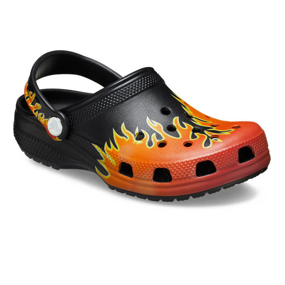 CROCS Classic Flames Clog Kids Lifestyle Shoes - Black - US C11