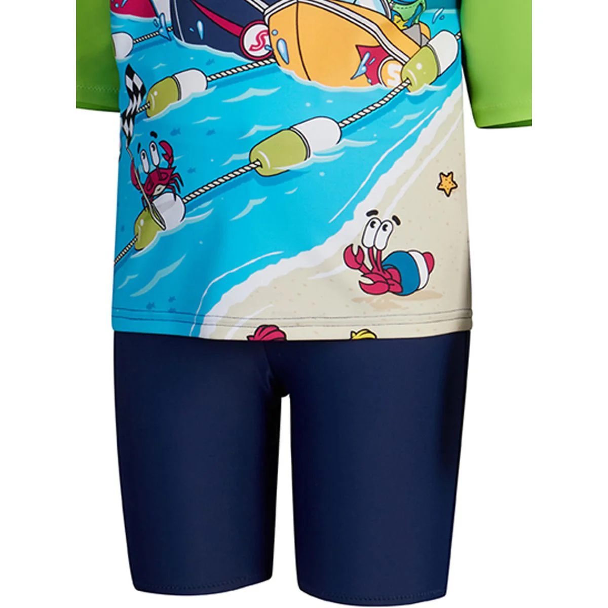 SPEEDO Rashguard and Jammer Set Girls Swimsuit - Blue - 2 YEARS