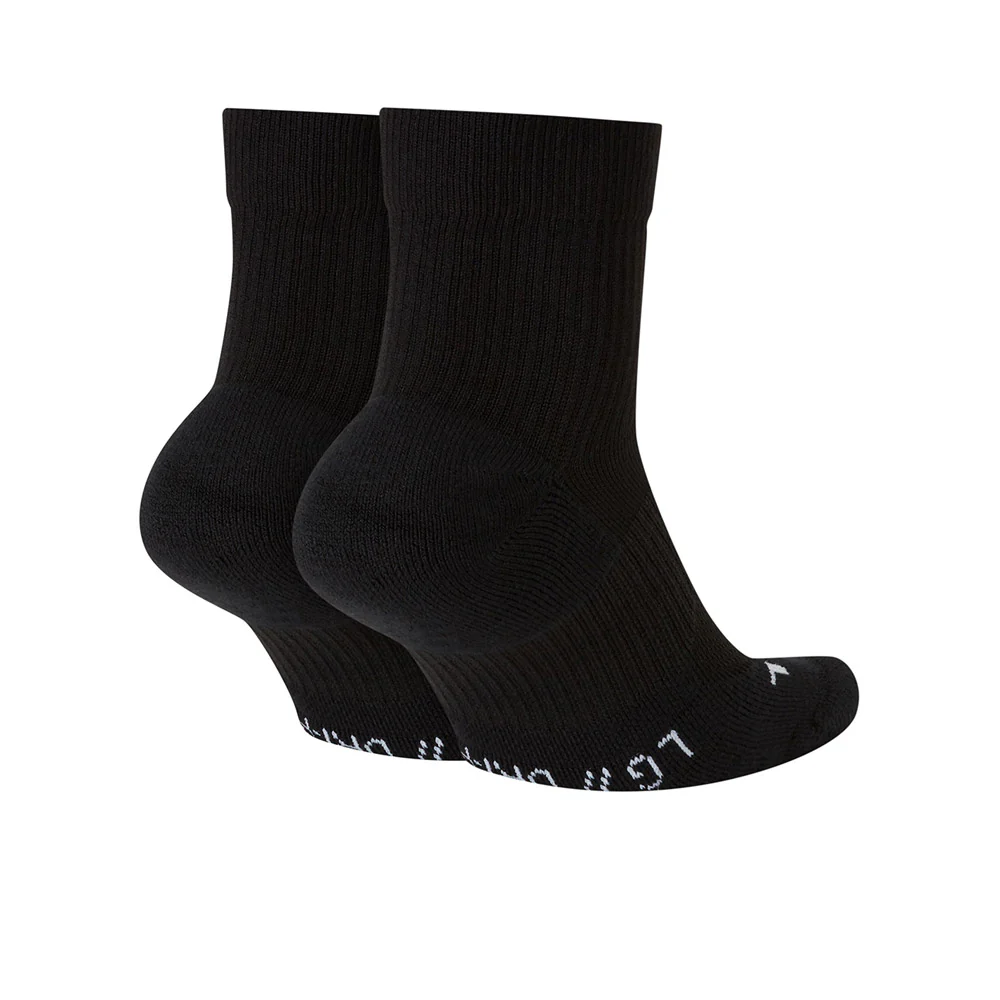 NIKE Court Multiplier Max Ankle Unisex Tennis Socks (2 Pairs) - Black - L (US SIZE)