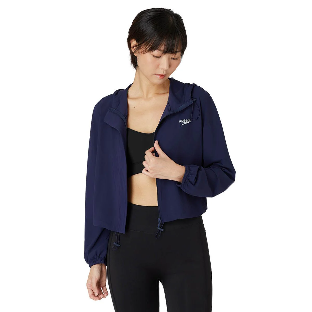 SPEEDO Crop Zip Long Sleeve Women's Jacket - Blue - 2XL (UK SIZE)