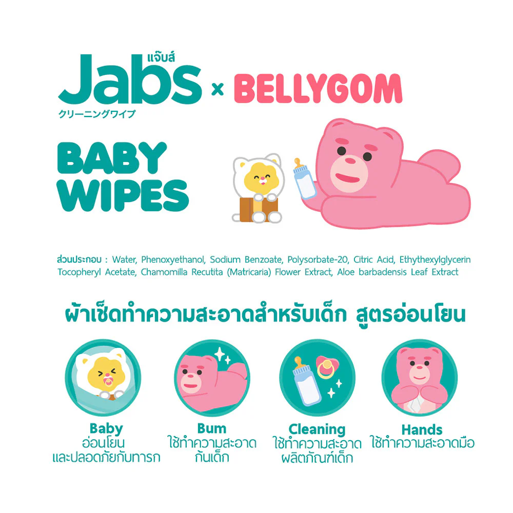 Jabs x Bellygom Baby Wipes [20 Sheets x 2pcs]