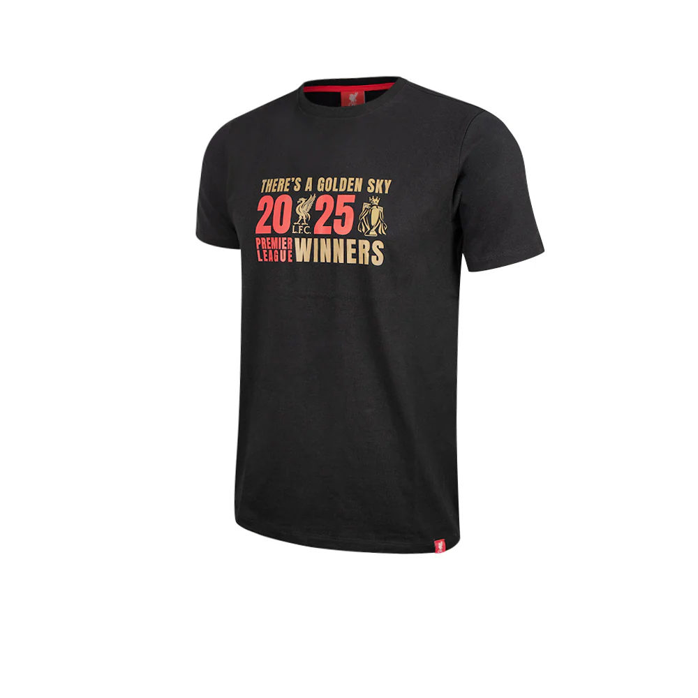 LFC EPL Champions 2024/25 Men's Football T-Shirt - Black - 2XL (UK SIZE)