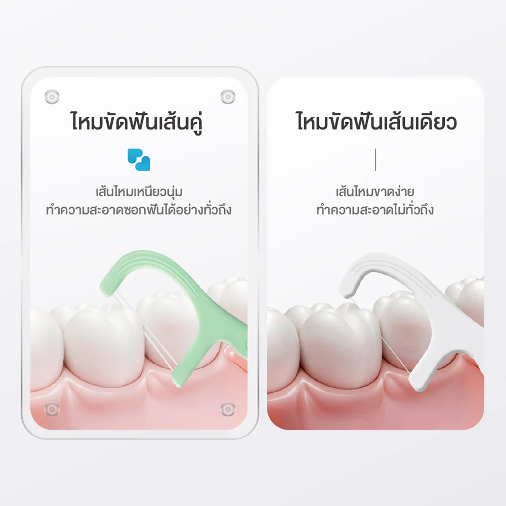 Jup Jup Dental Floss Double Line — Peach, 50pcs