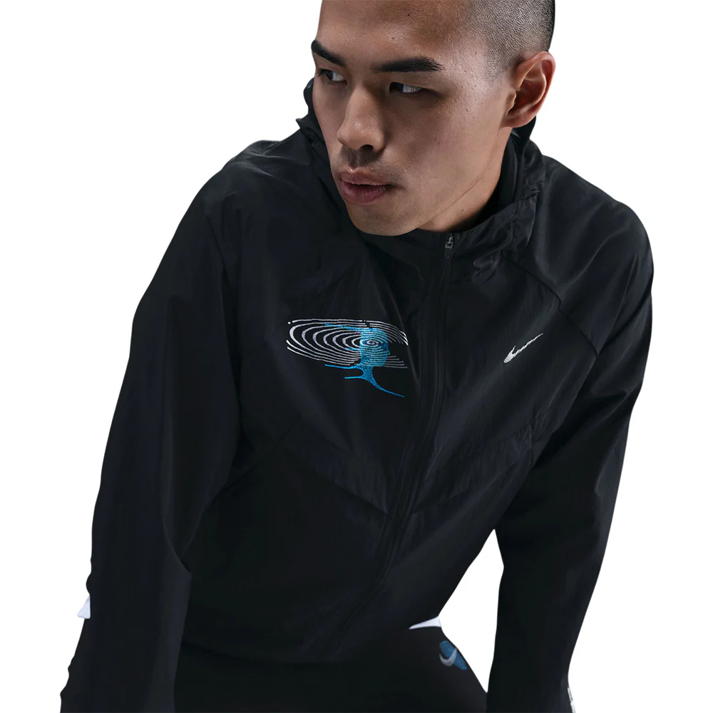 NIKE Stride UV Repel Men's Running Jacket - Black - L (US SIZE)