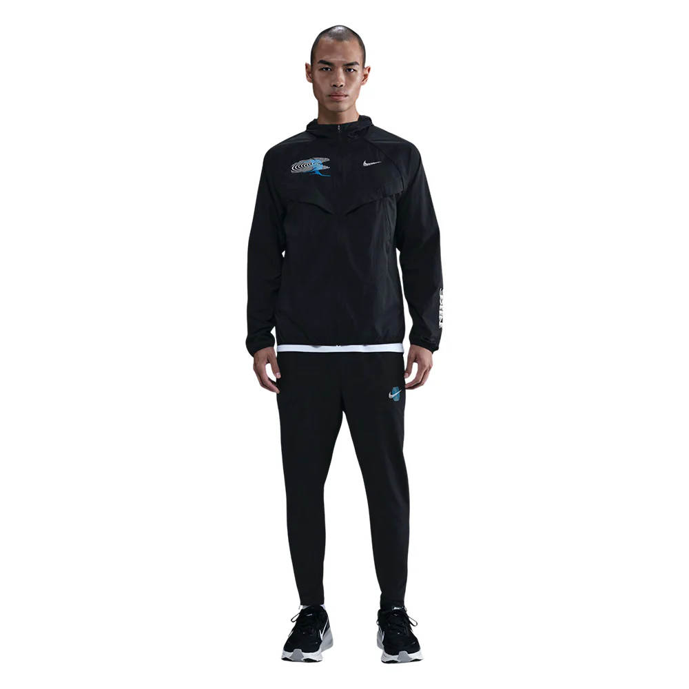NIKE Stride UV Repel Men's Running Jacket - Black - L (US SIZE)