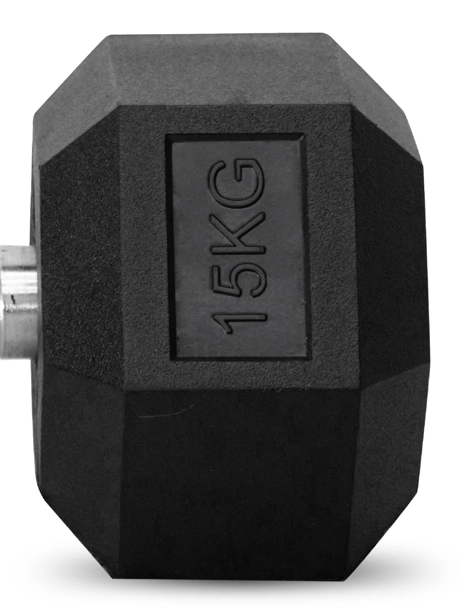 ดัมเบลหกเหลี่ยม HEX หุ้มยาง ขนาด 2.5-40KG - Black - 10 KG x 2 ชิ้น