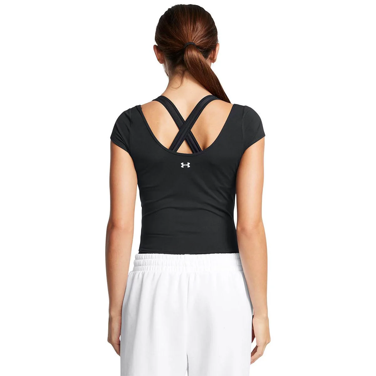 UNDER ARMOUR Motion Ruched Women's Training T-Shirt - Black - L (US SIZE)